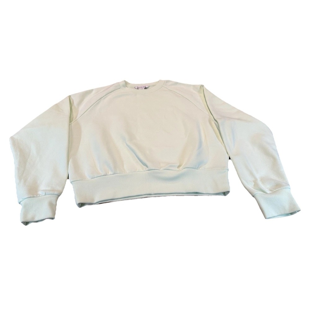 Athleta Womens Modern Sweatshirt Lime Green‎ Crewneck Activewear Size XS
